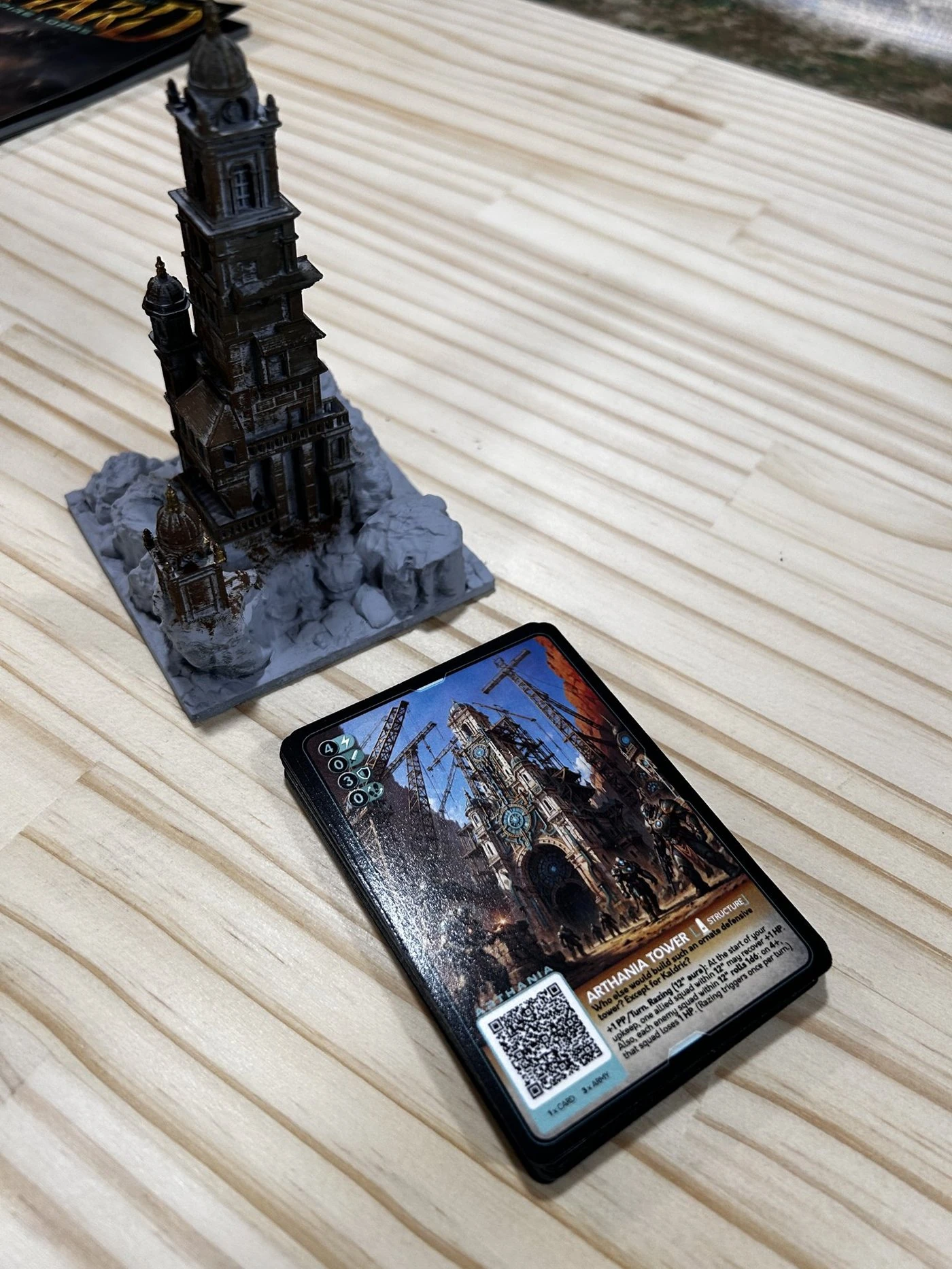 Warshard structure miniature matched with its card
